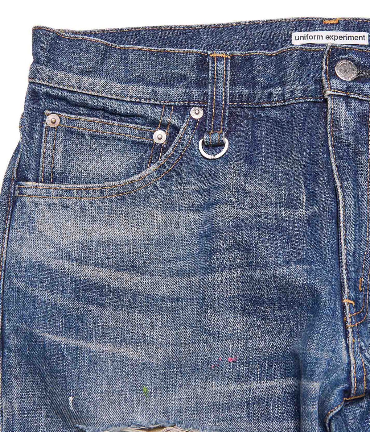 UNIFORM EXPERIMENT ダメージデニムM DAMAGED DENIM TAPERED-FIT JEANS | uniform experiment(ユニフォーム