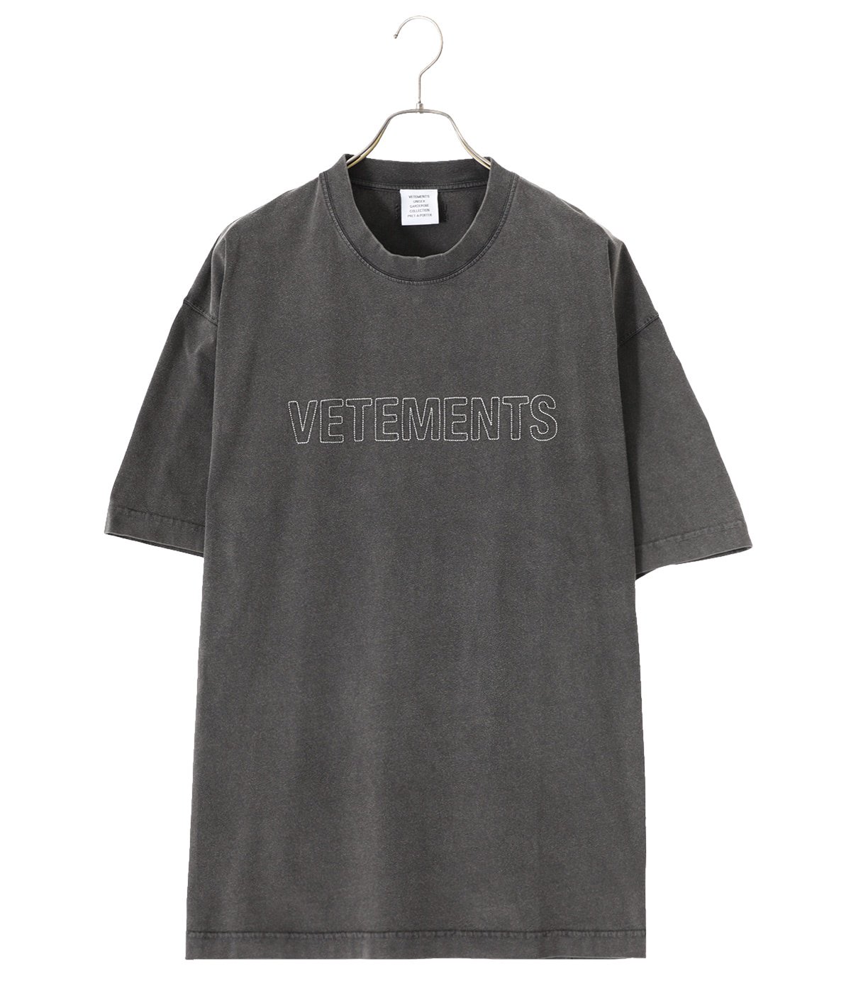 トップスVETEMENTS/ヴェトモン　23SS　ヴィンテージ加工刺繍Tシャツ
