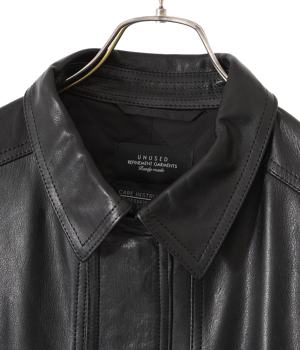 Leather Quilting Over Size Jkt