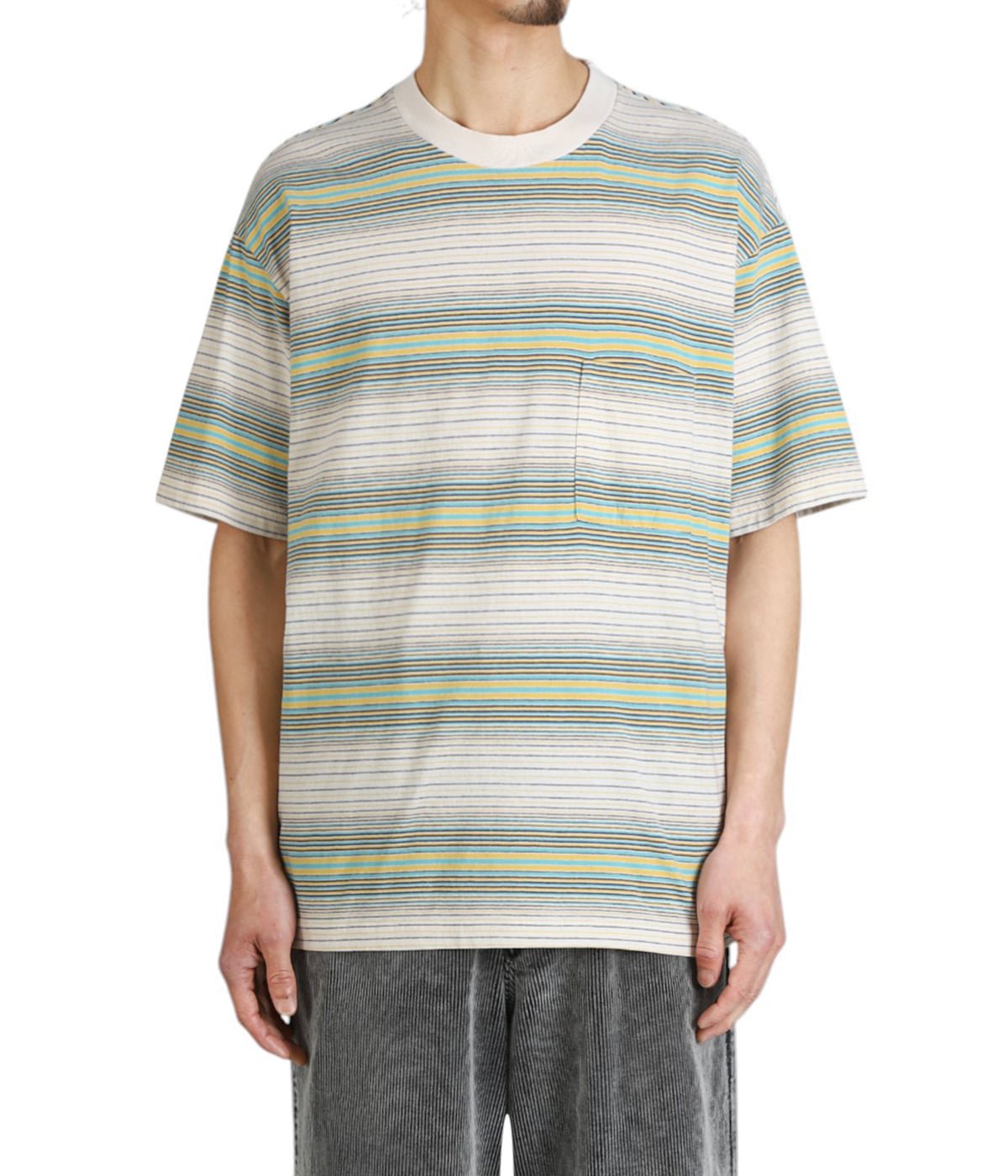 Border short sleeve T-shirt | UNUSED(アンユーズド