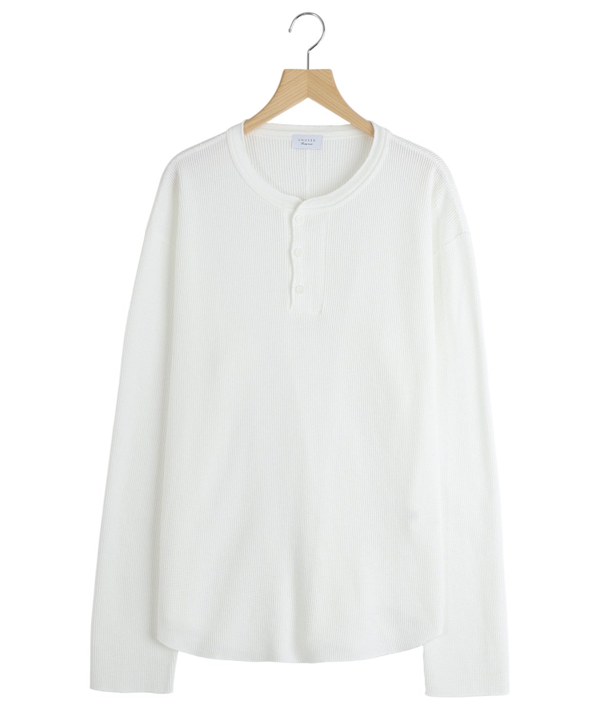 Long-sleeve henry neck waffle T-shirt | UNUSED(アンユーズド