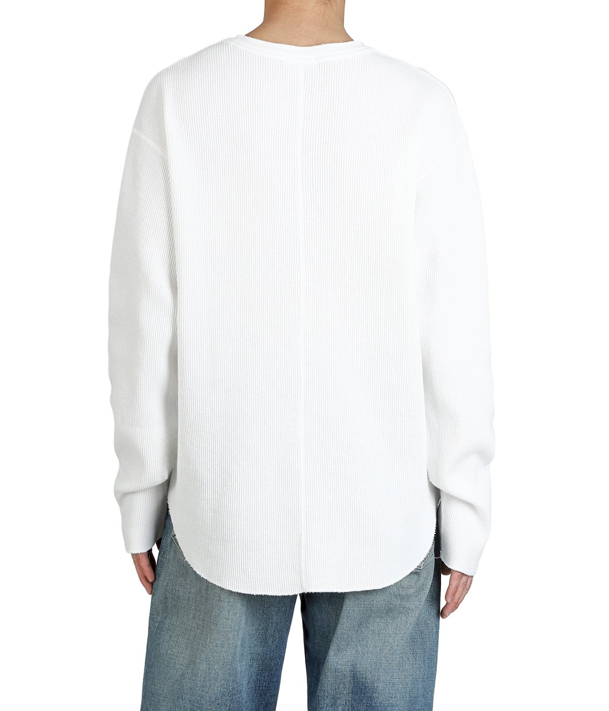 Long-sleeve henry neck waffle T-shirt | UNUSED(アンユーズド