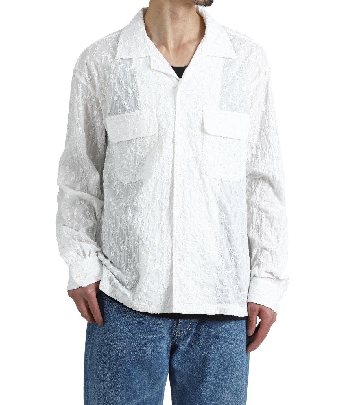 Long sleeve embroidery shirt | UNUSED(アンユーズド) / トップス