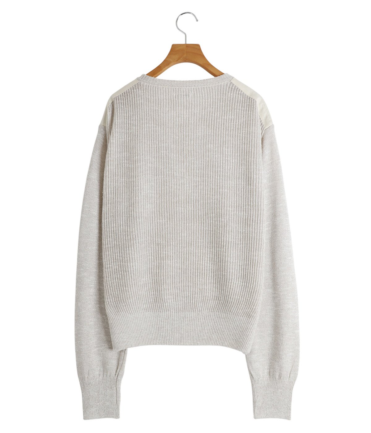 レディース】KNITTED LINEN LACE-UP LONG SLEEVE