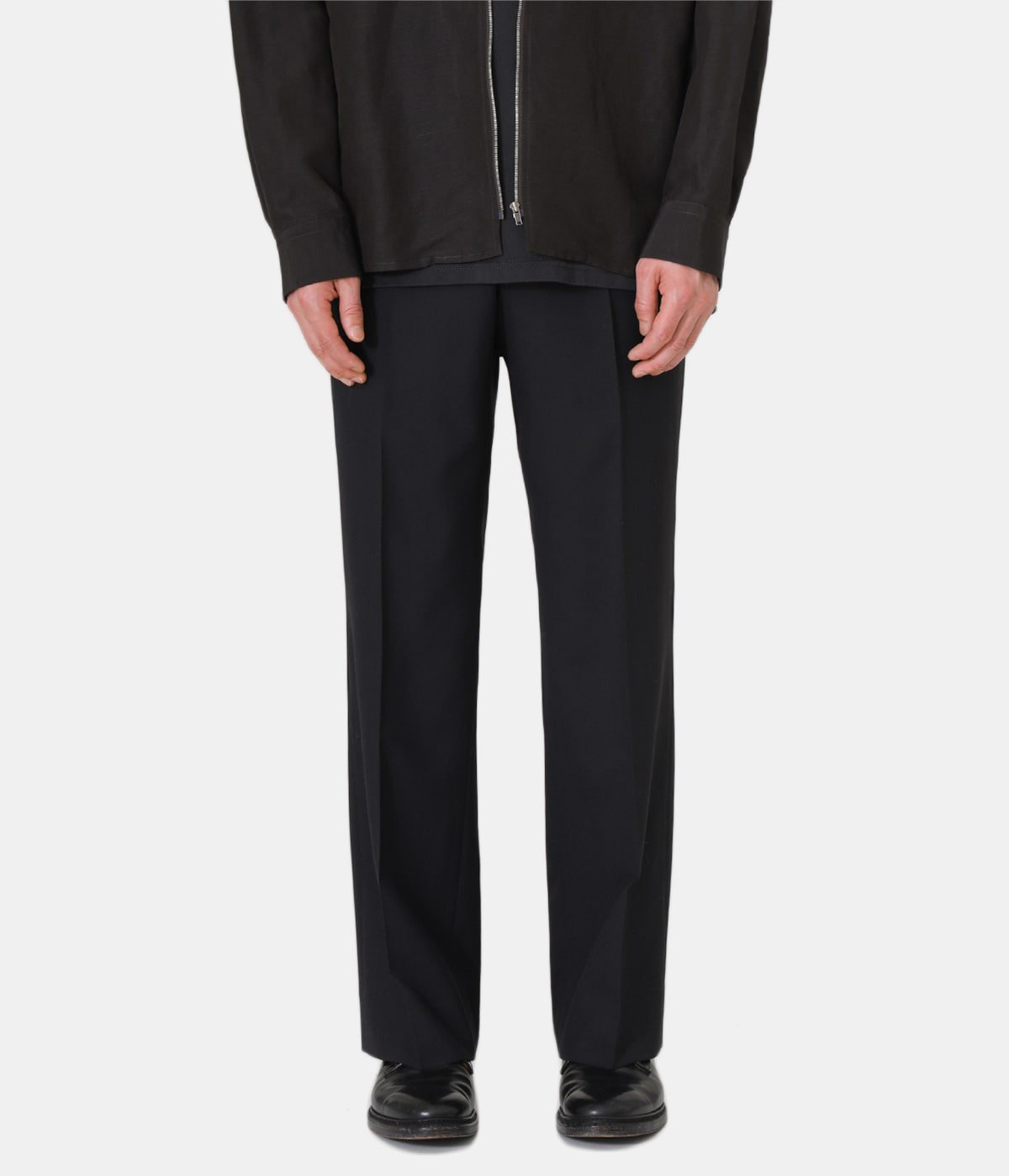 Regular fit: cloth trousers in stretch viscose - black