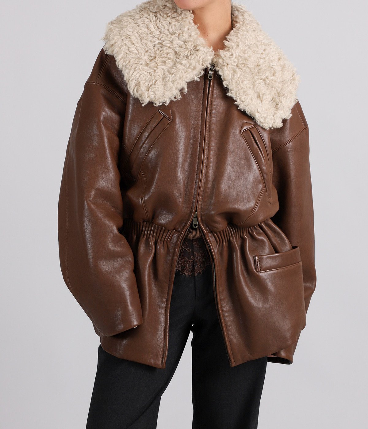 レディース】SHEEP LEATHER BLOUSON_LONG | FUMIKA_UCHIDA(フミカ