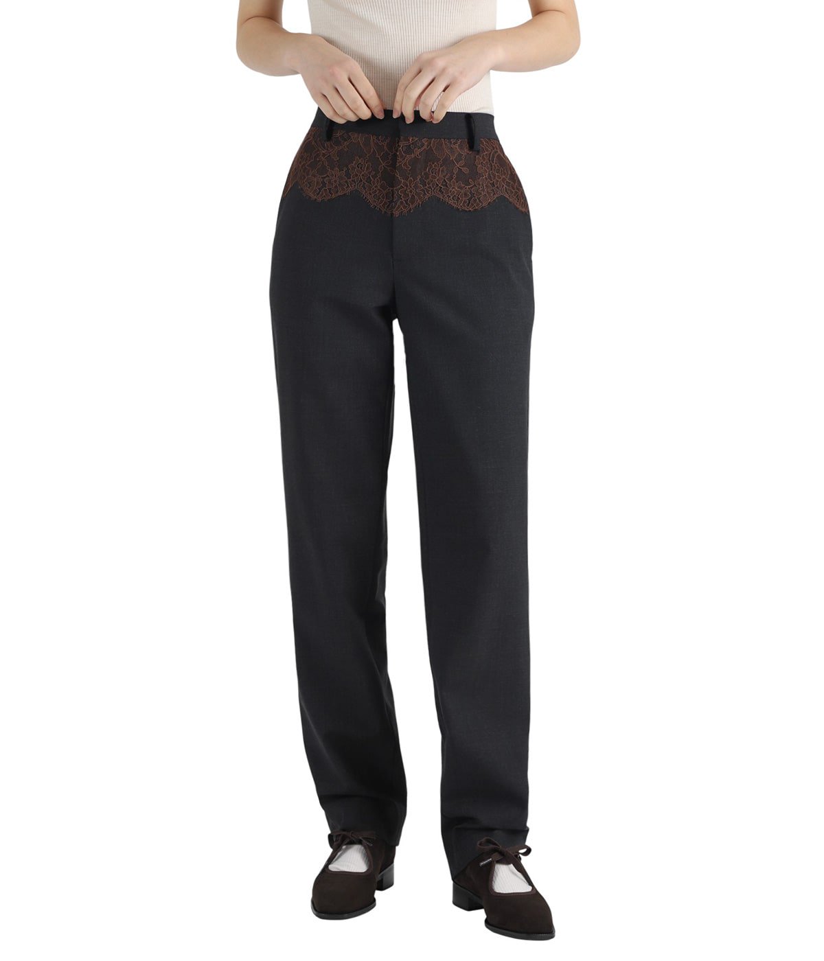 レディース】SUITING LACE WAIST PANTS | FUMIKA_UCHIDA(フミカ ウチダ レディース】SUITING LACE WAIST PANTS | FUMIKA_UCHIDA(フミカ ウチダ