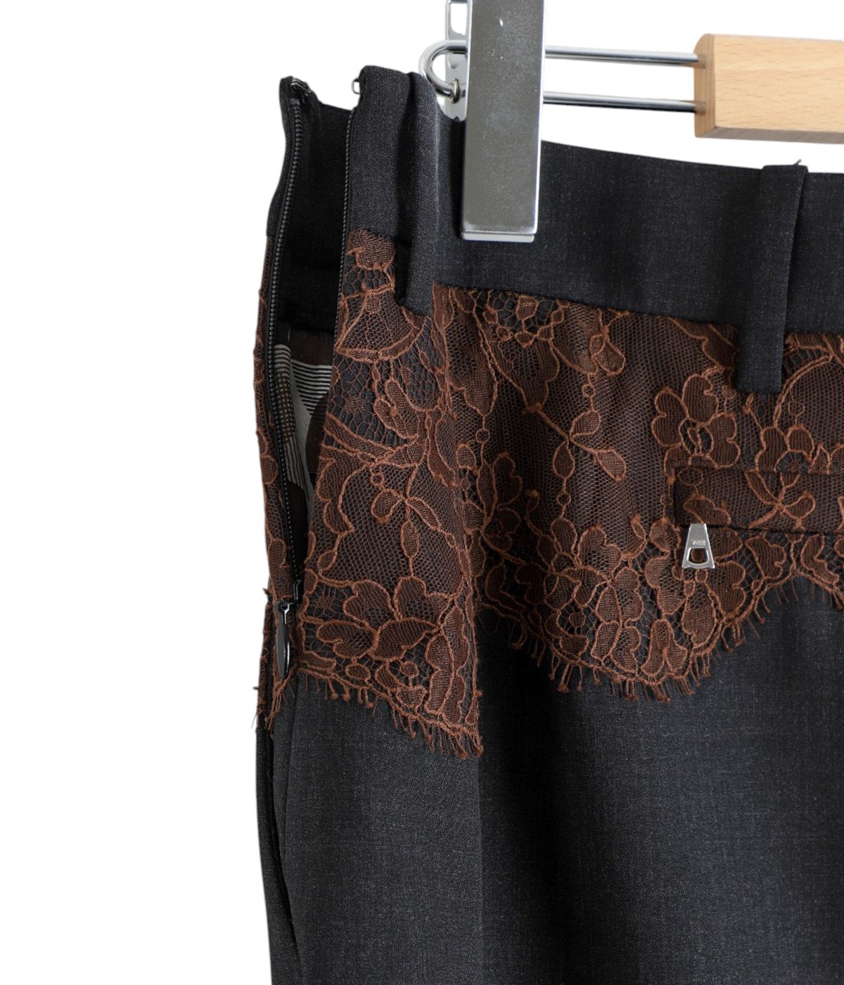 レディース】SUITING LACE WAIST MIDI SKIRT | FUMIKA_UCHIDA(フミカ
