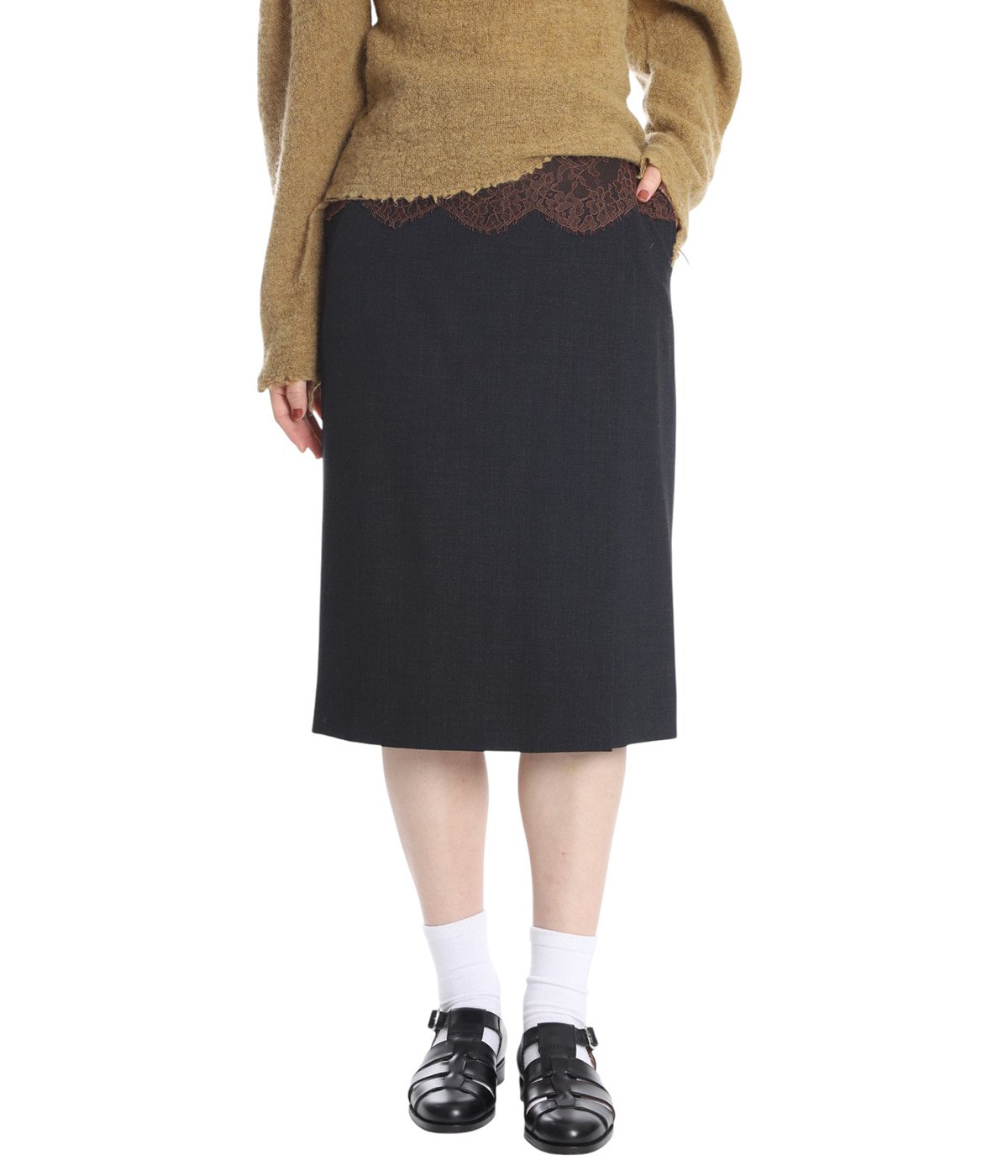 FUMIKA UCHIDAモヘヤ混スカート36 中古・古着通販】FUMIKA UCHIDA (フミカウチダ) スカート ブラウン