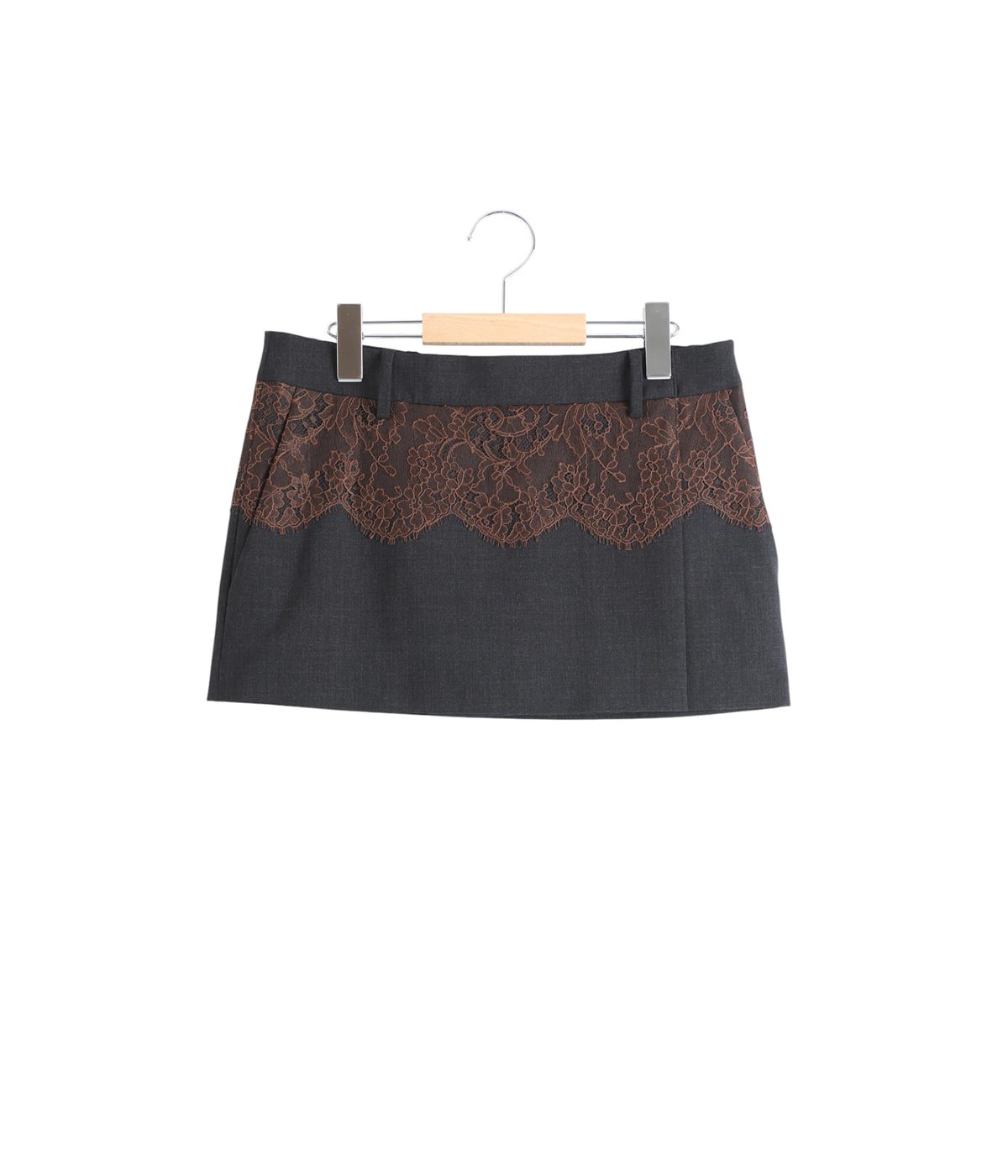 レディース】SUITING LACE WAIST MINI SKIRT | FUMIKA_UCHIDA(フミカ