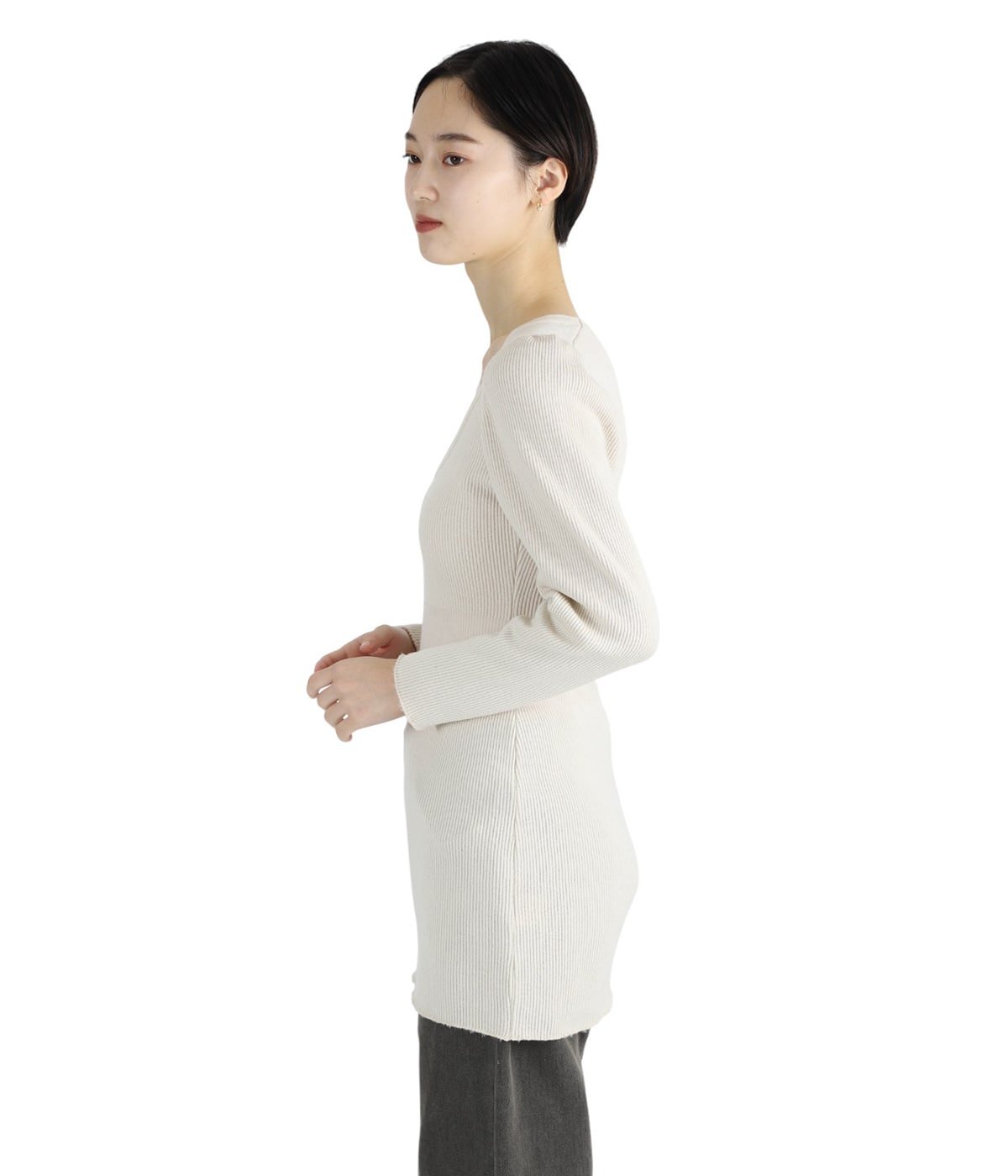 r*a様 SWEATER CROPPED PATCHED KNIT RIB フミカウチダ UCHIDA FUMIKA 美品 ニット フミカウチダ UCHIDA FUMIKA トップス