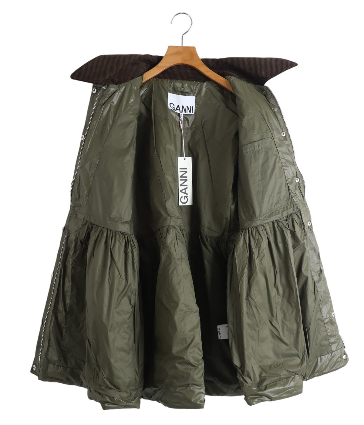 レディース】Shiny Quilt Midi Jacket w. Flare | GANNI(ガニー