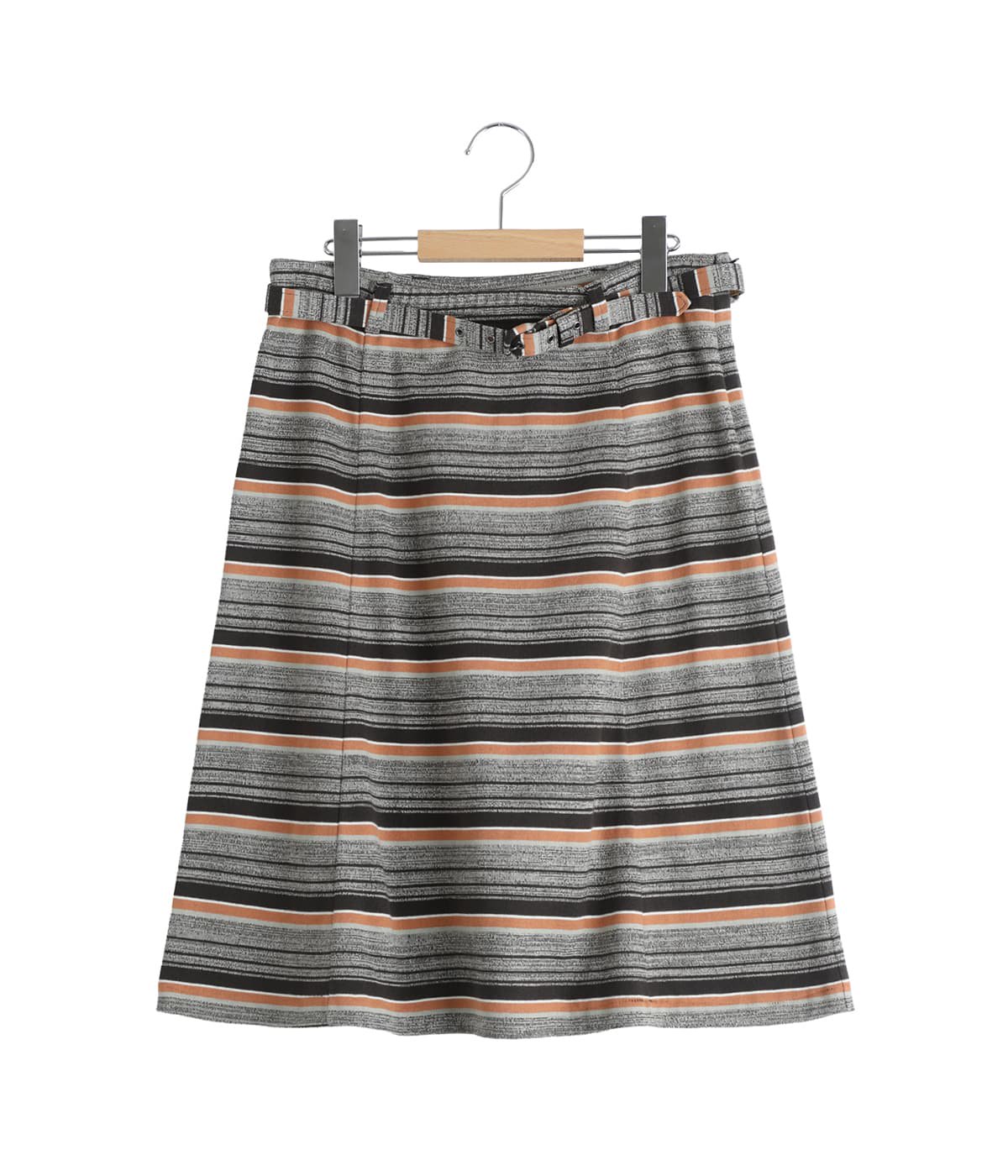 レディース】Grandrelle multi stripe belted skirt | FUMIKA_UCHIDA