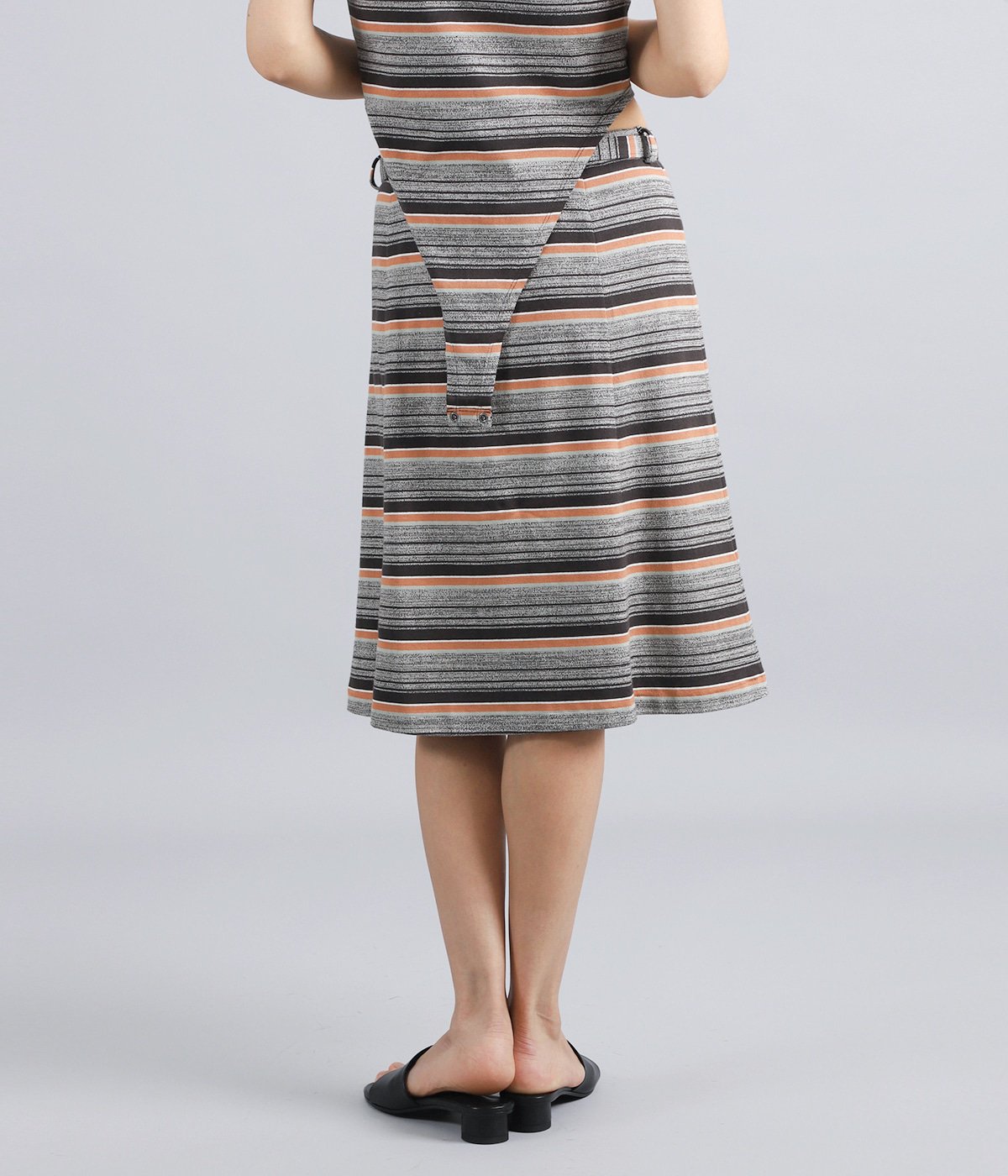 レディース】Grandrelle multi stripe belted skirt | FUMIKA_UCHIDA