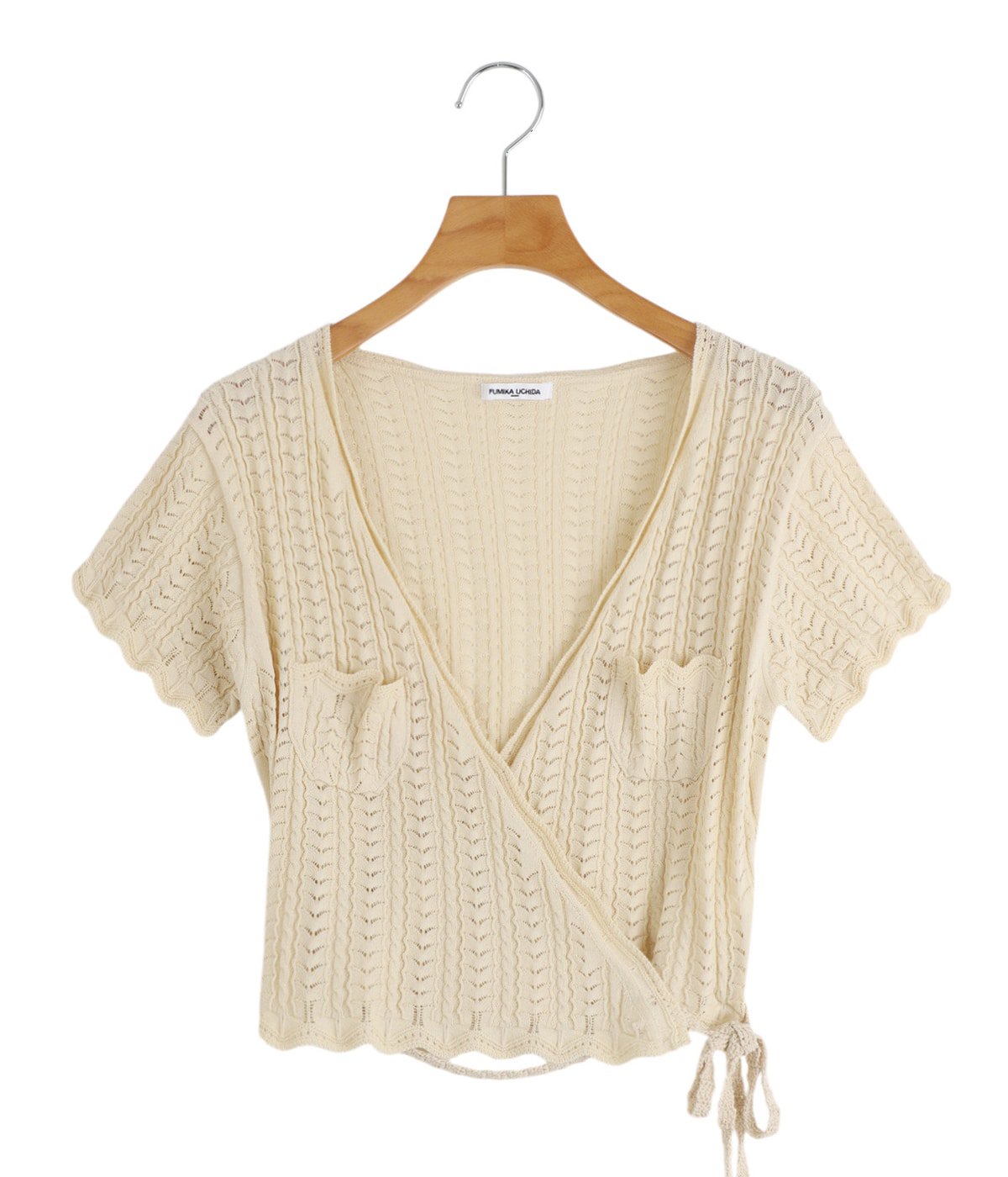 ua     fumika_uchida  半袖 カットソー ニットソー レディース】Lace knit cache-coeur top | FUMIKA_UCHIDA(フミカ
