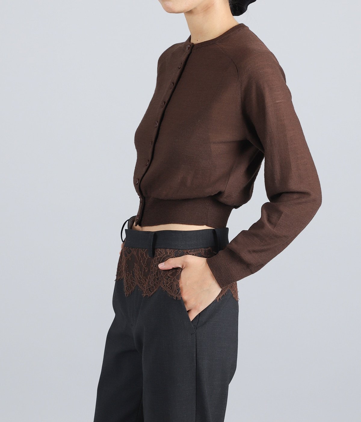 レディース】Knitted crew neck cardigan | FUMIKA_UCHIDA(フミカ