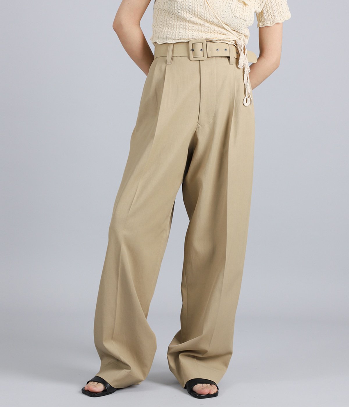 レディース】Twil belted trousers | FUMIKA_UCHIDA(フミカ ウチダ