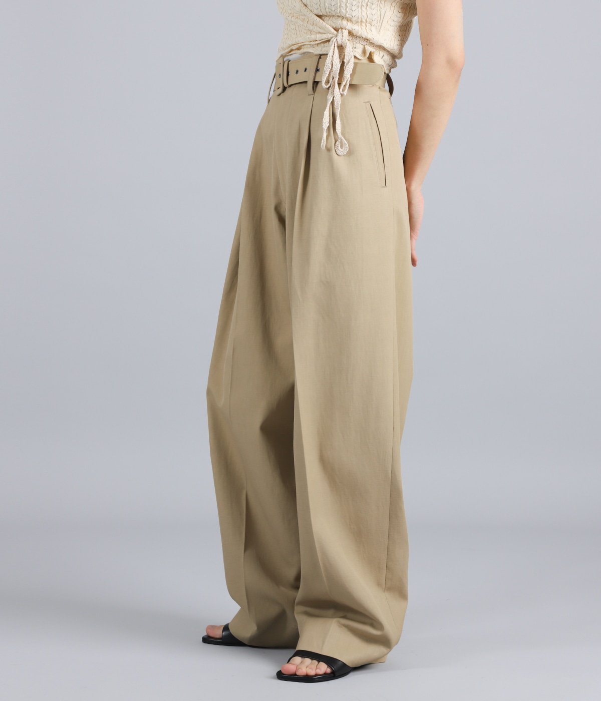 レディース】Twil belted trousers | FUMIKA_UCHIDA(フミカ ウチダ