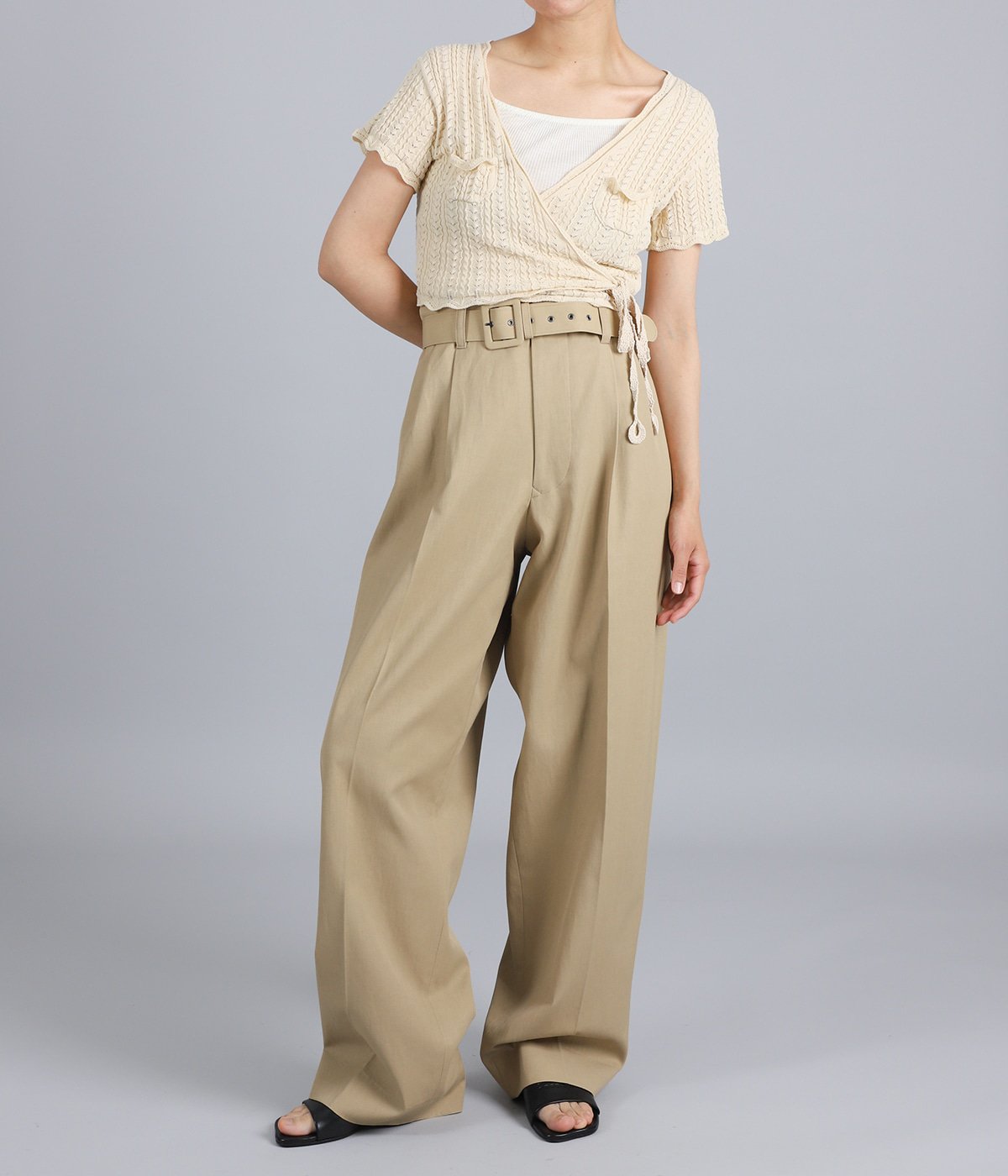 fumika uchida フミカウチダ ワークパンツ 34 レディース】Twil belted trousers | FUMIKA_UCHIDA(フミカ ウチダ