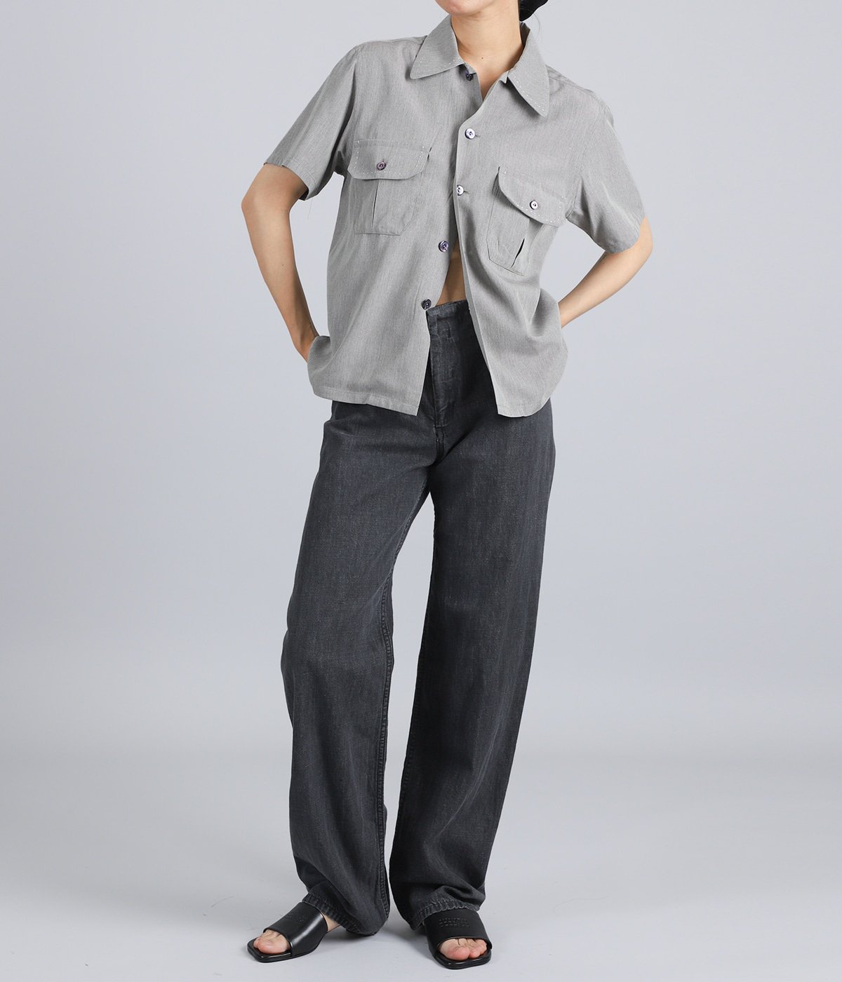 レディース】Chambray short sleeve shirt | FUMIKA_UCHIDA(フミカ