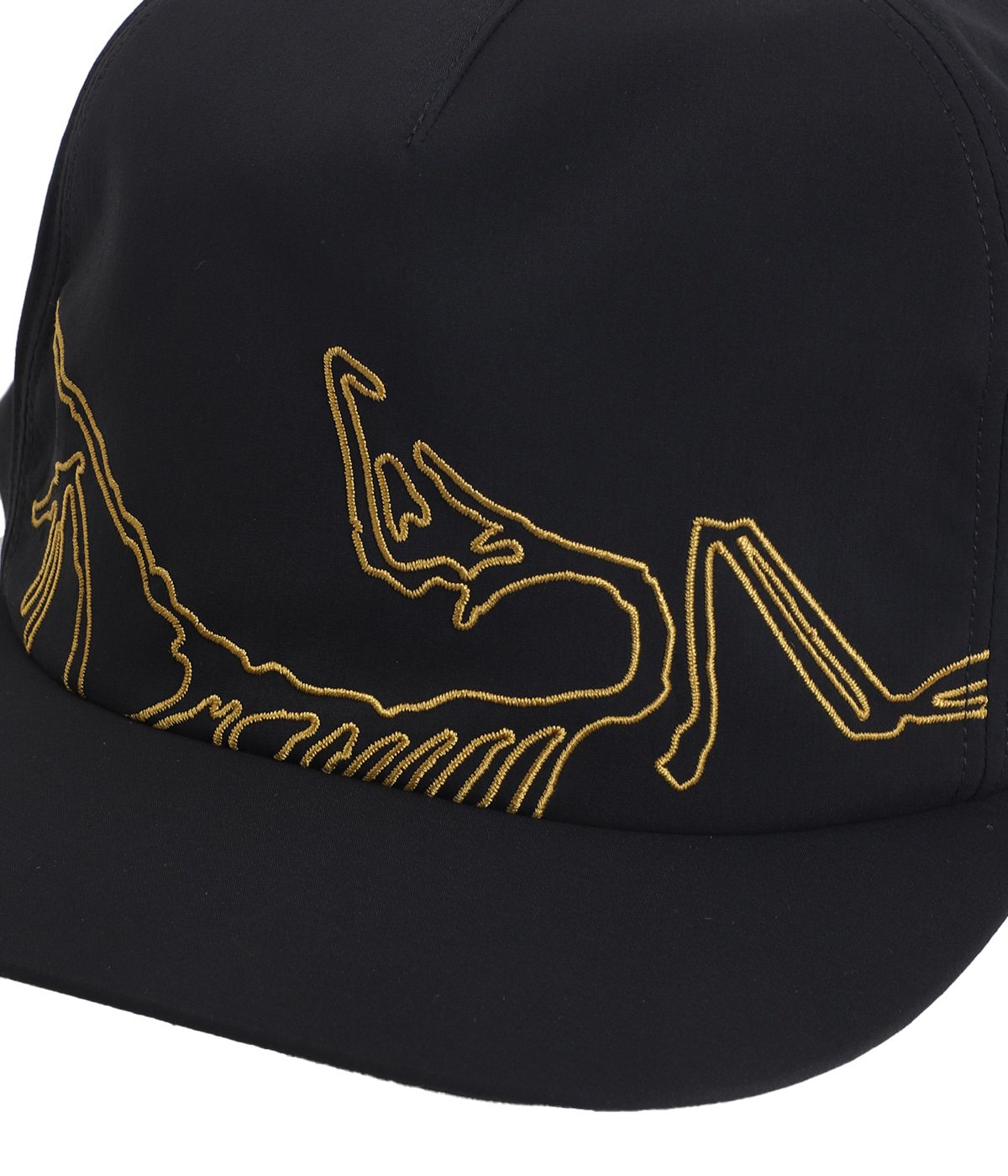 Arc’teryx アークテリクス　ビンテージ　キャップ　カナダ製　黒✖️金 ARC'TERYX - SPECIAL VINTAGE ARCTERYX 初期デカロゴ刺繡の通販 by