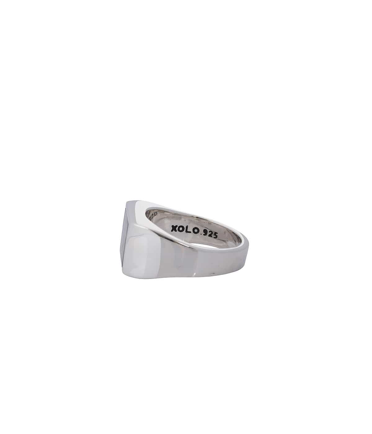Signet Ring with Gray & Gold Flower | XOLO JEWELRY(ショロ