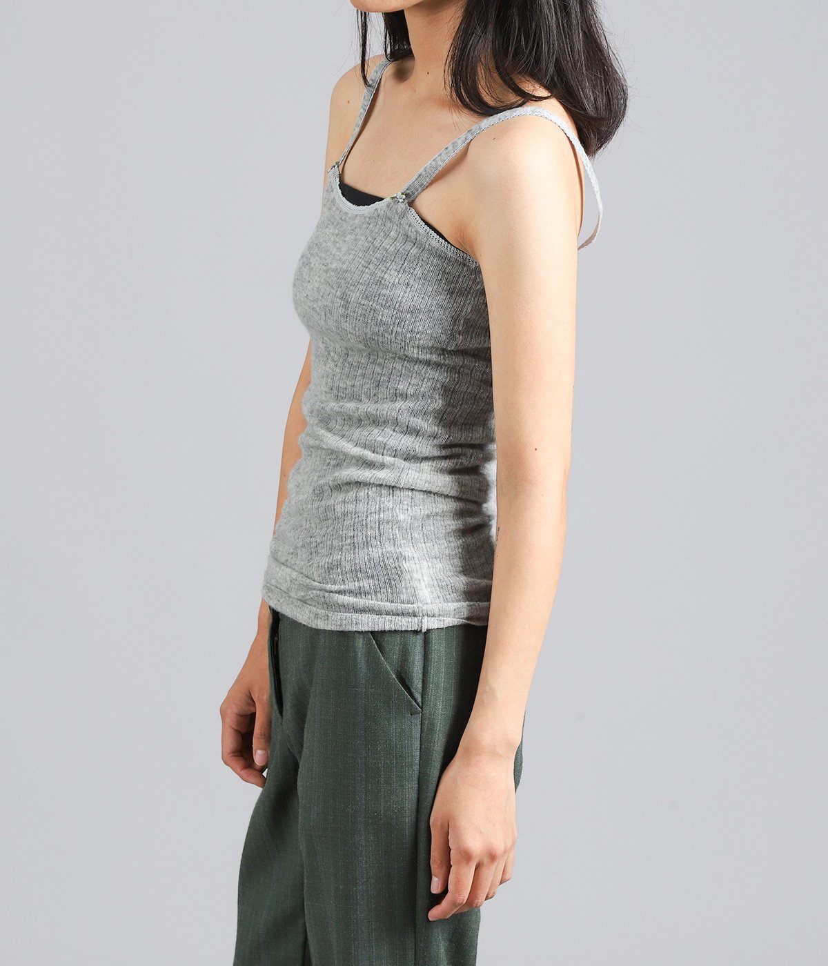 レディース】Gauze Drop-needle Ribbed Cami Sweater | FUMIKA_UCHIDA