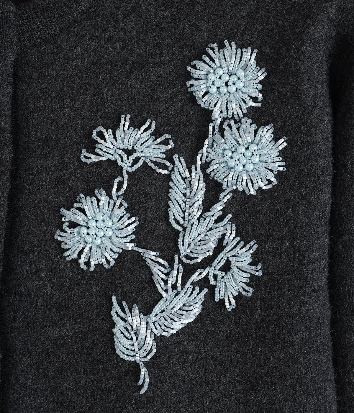 レディース】Hand-beaded Fulling Crew-neck Cardigan | FUMIKA_UCHIDA