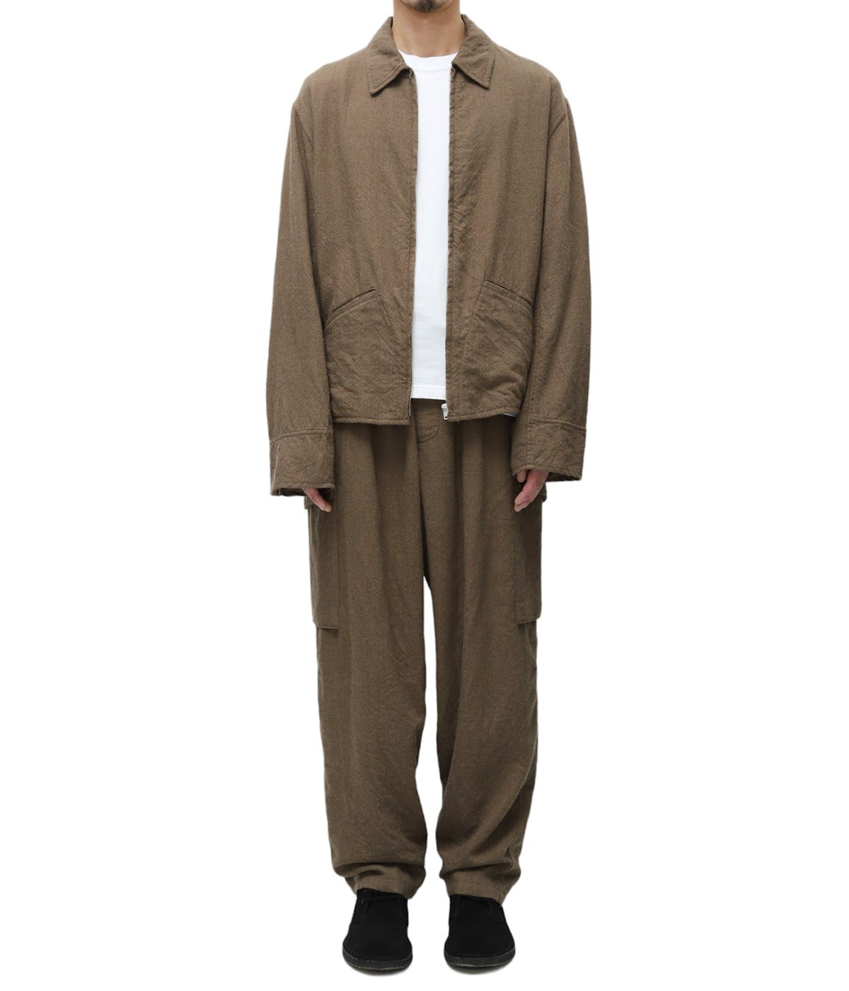 期間限定価格！ comoli 23aw KHAKI 縮絨ウール ショートジップ