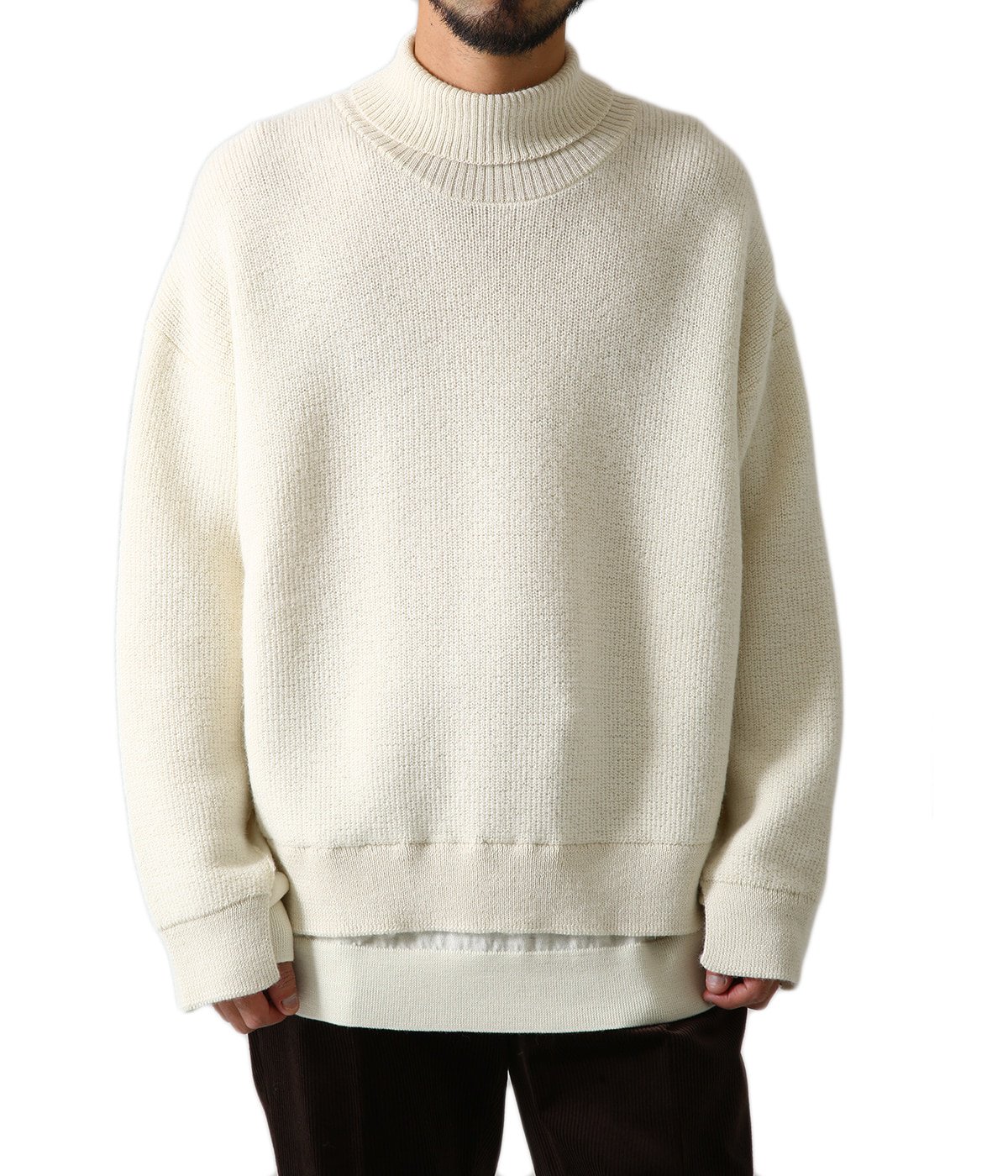 yoke 21aw Connecting Crew Neck Knit LS-