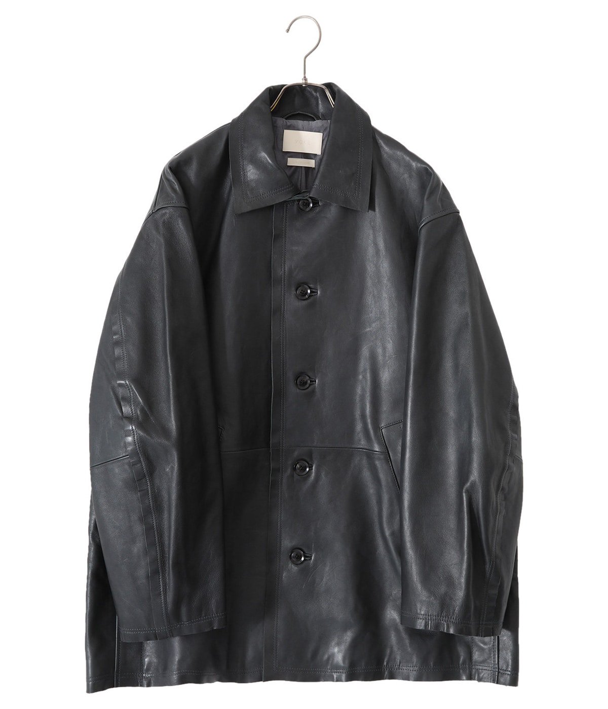 CUT-OFF LEATHER CAR COAT