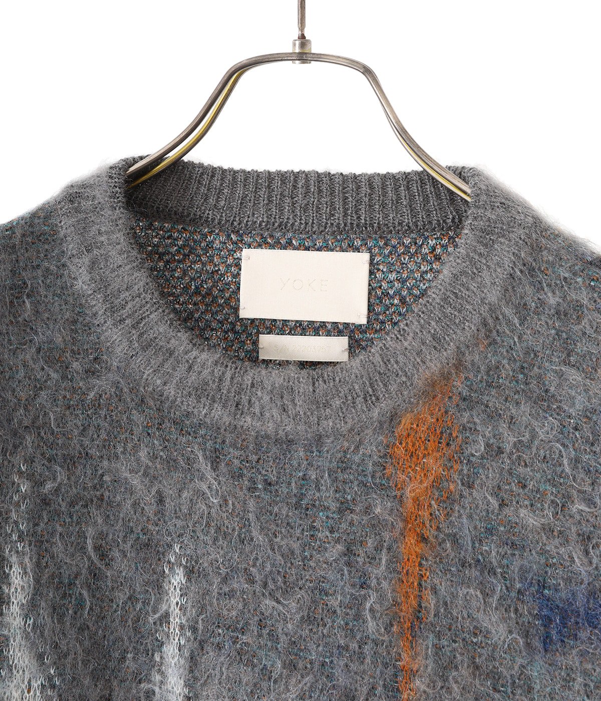 yoke STILL JACQUARD CREWNECK:top gray-