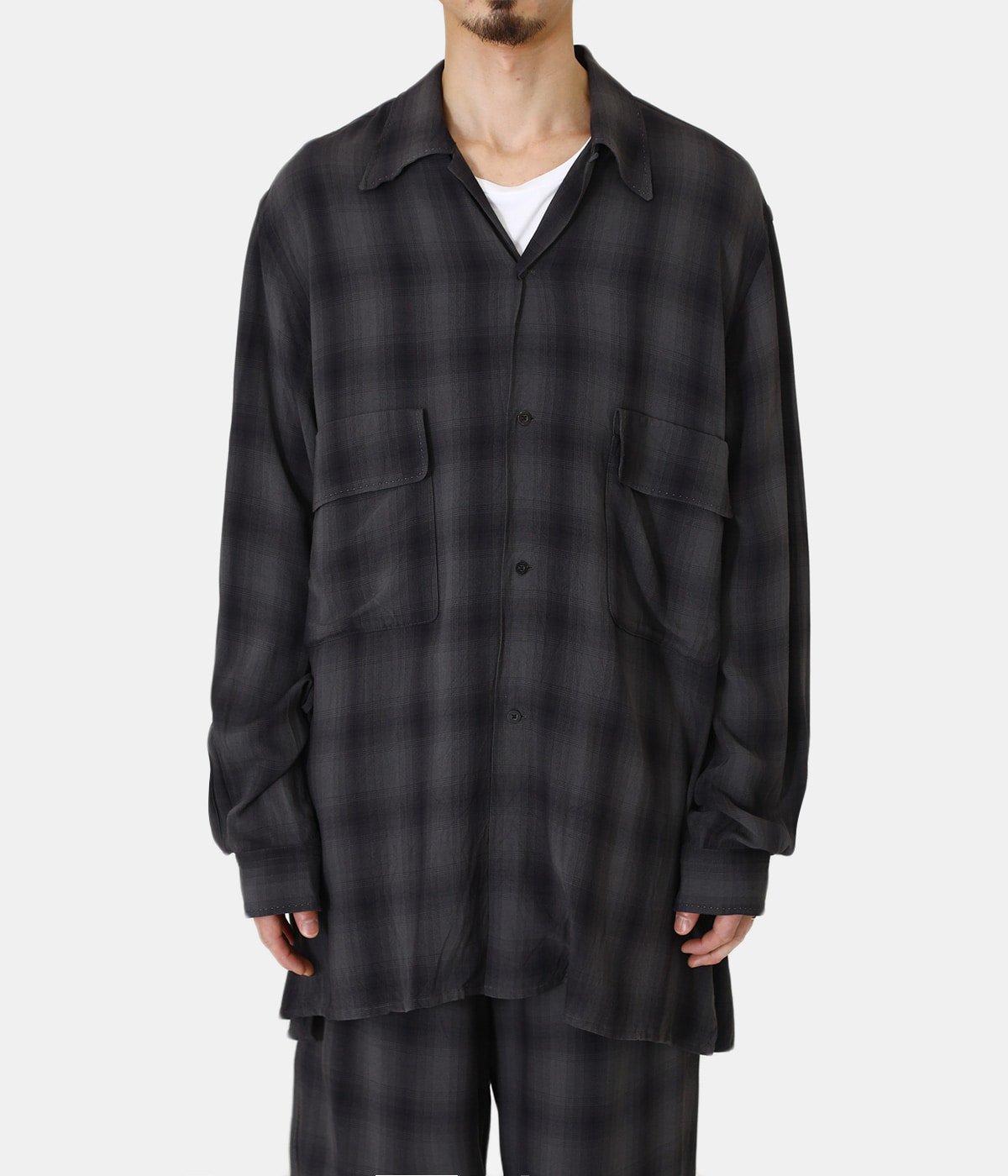 YOKE / OVERSIZED OPEN COLLAR SHIRT 3-