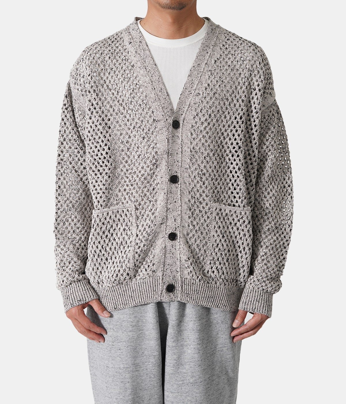 17200円本店 セール アウトレット店舗 Yoke meshed knit cardigan 22ss