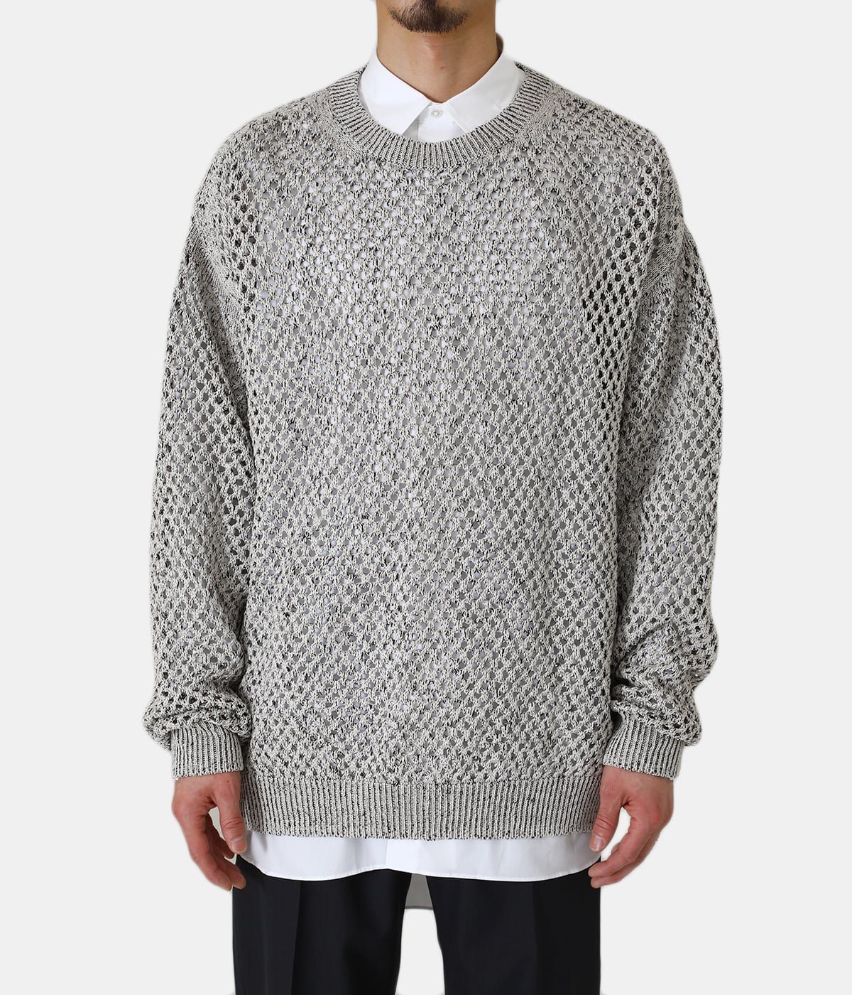 YOKE / MESHED KNIT CREWNECK／YK22SS0346S - ニット/セーター