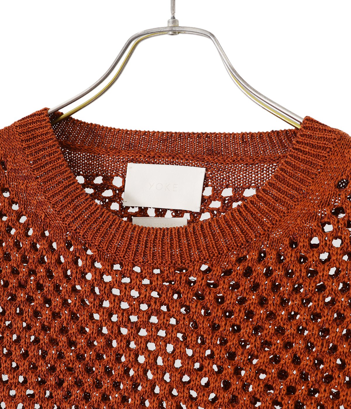 yoke meshed knit-