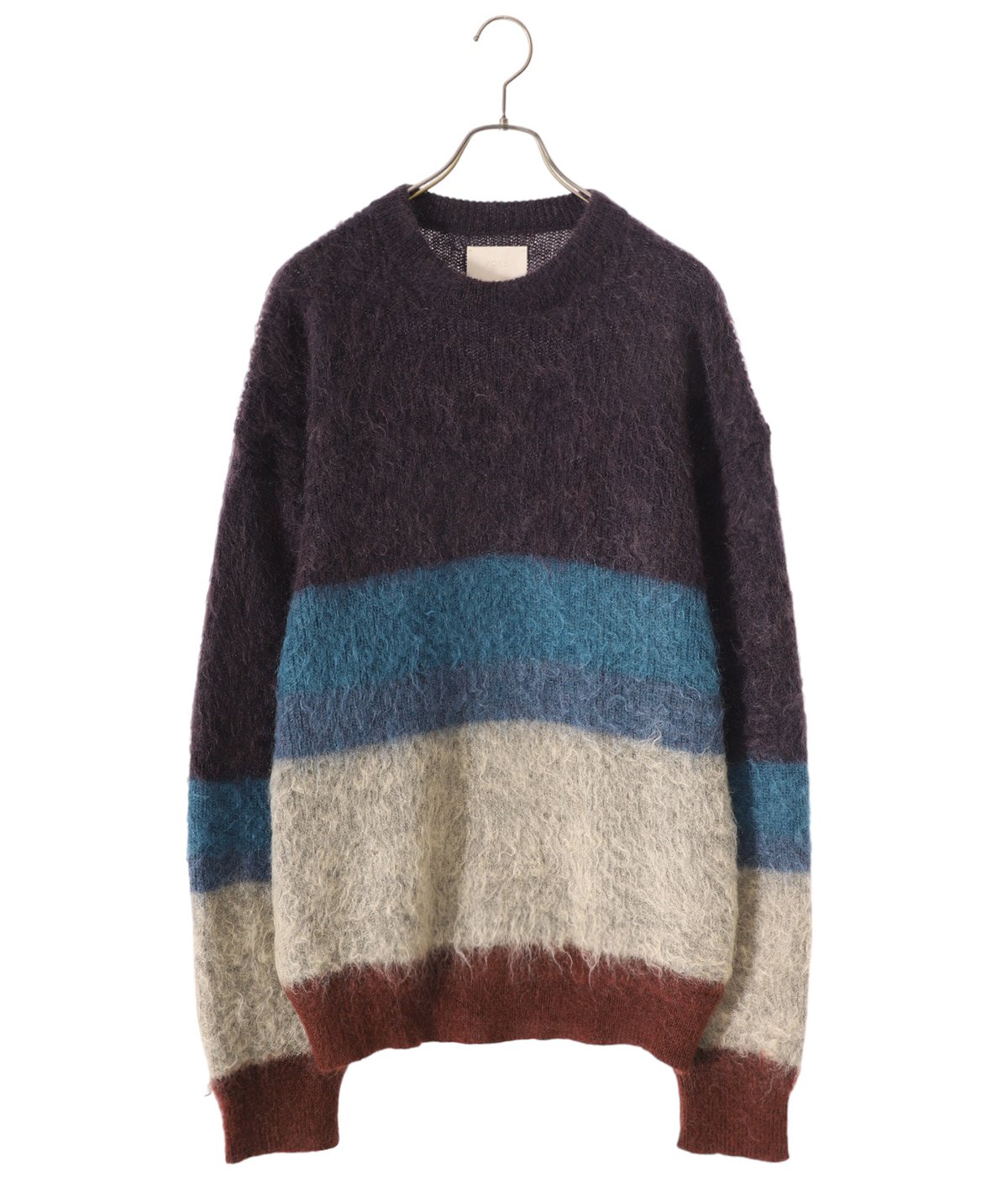 YOKE MOHAIR BORDER CREWNECK SWEATER着丈68