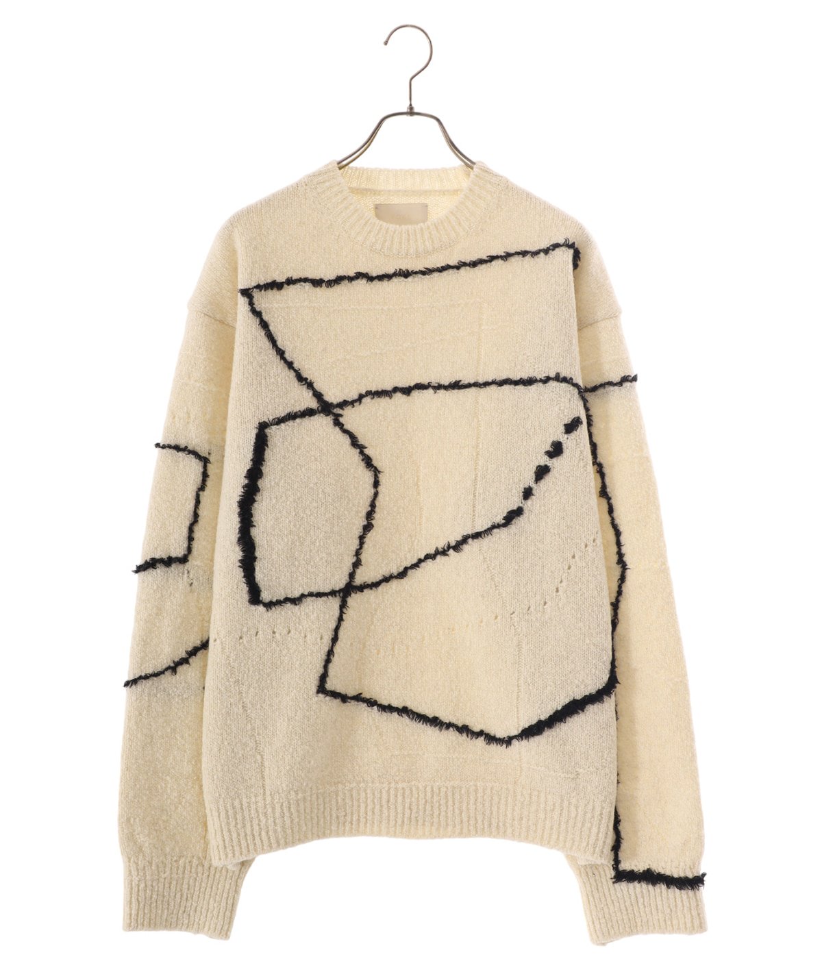 YOKE CONTINUOUS LINE EMBROIDERY SWEATERこちらの価格が限界です