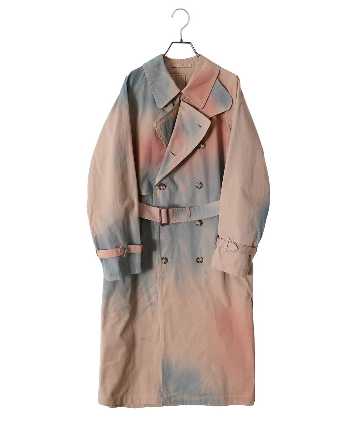 【美品】  YOKE / ヨーク | 2023SS SPRAY PRINTED TRENCH SP コットン ギャバジン スプレープリントトレンチコート 吾亦紅 | 2 | グレー | メンズ