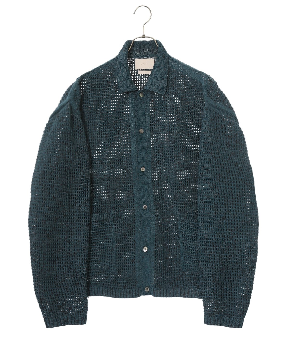 MESH KNITTED BUTTONED CARDIGAN