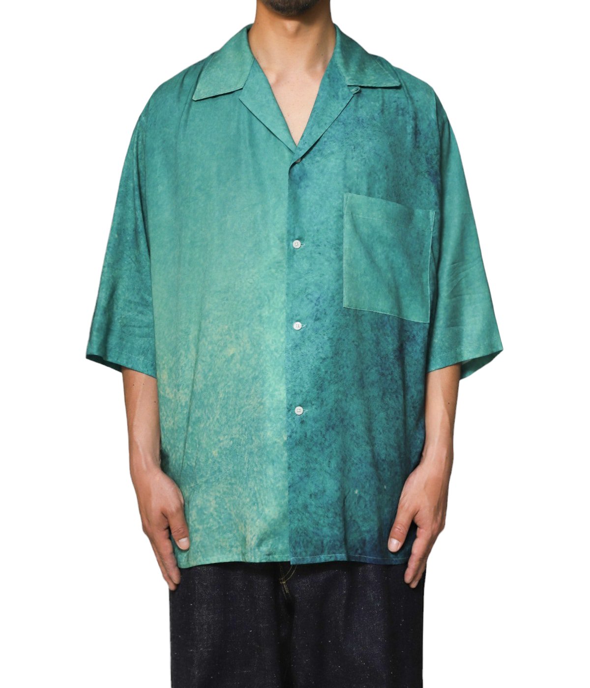 GRADATION PRINTED OPEN COLLAR SHIRT | YOKE(ヨーク) / トップス 半袖シャツ (メンズ)の通販 -  ARKnets 公式通販