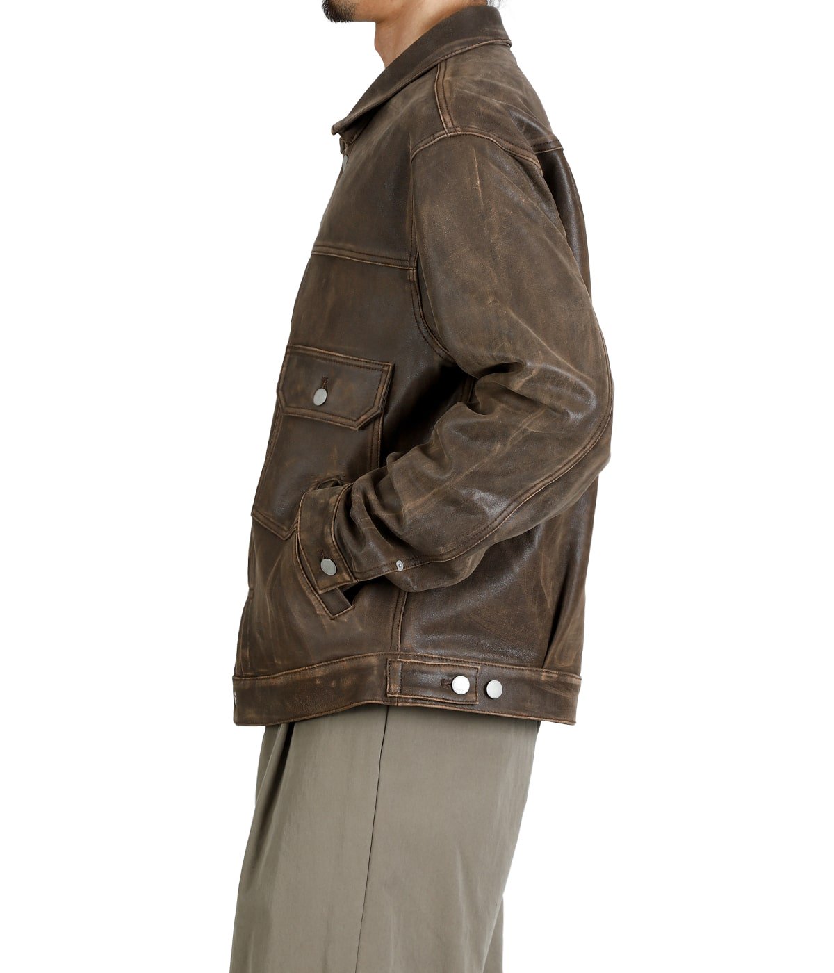 予約】Cracked Leather Trucker Jacket | YOKE(ヨーク) / アウター 予約】Cracked Leather Trucker Jacket | YOKE(ヨーク) / アウター