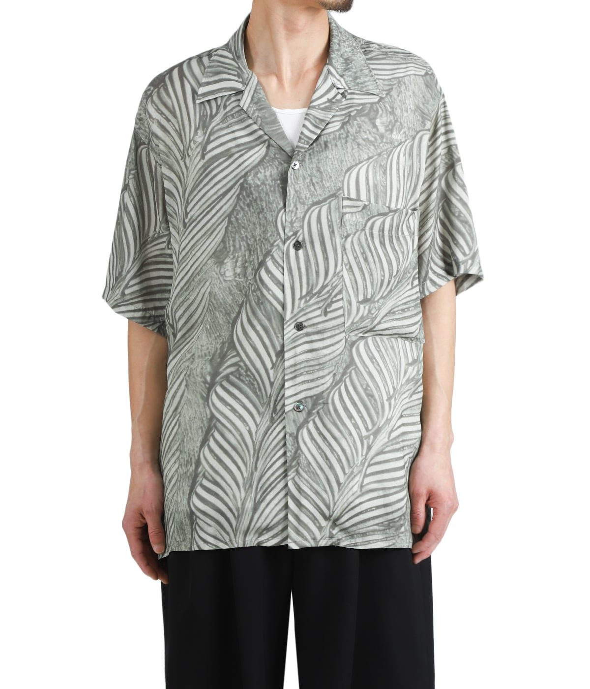 Leaf Pattern Printed Open Collar Shirt | YOKE(ヨーク) / トップス
