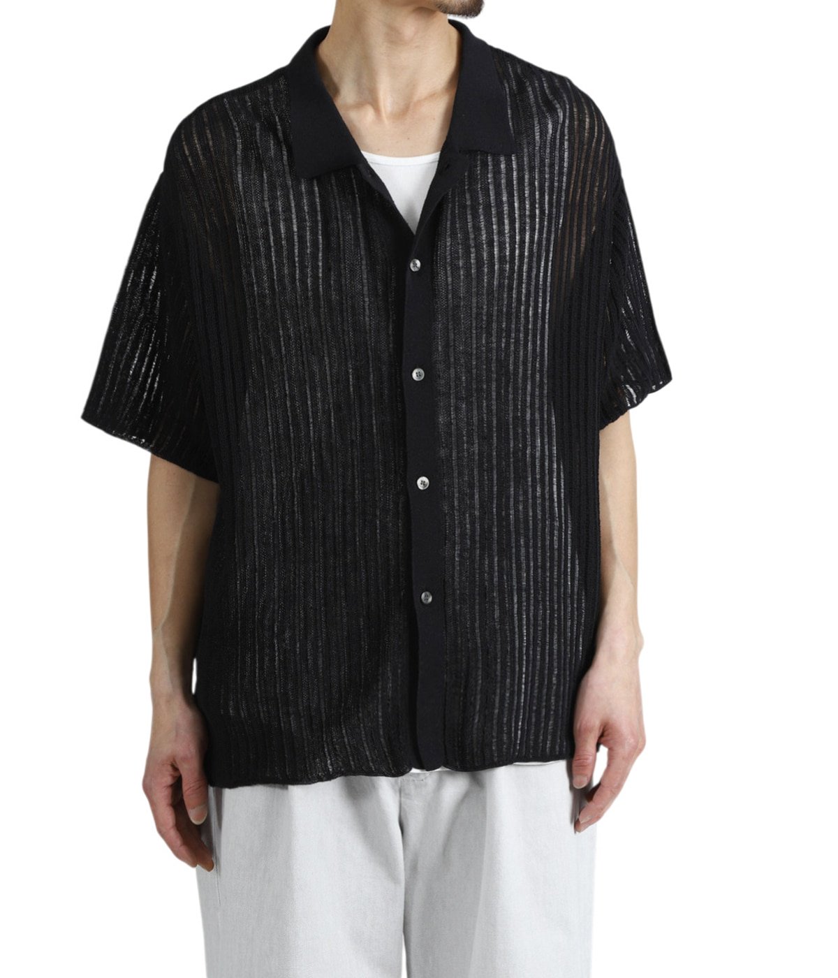 Rib Knit Sheer Shirt | YOKE(ヨーク) / トップス 半袖シャツ ニット
