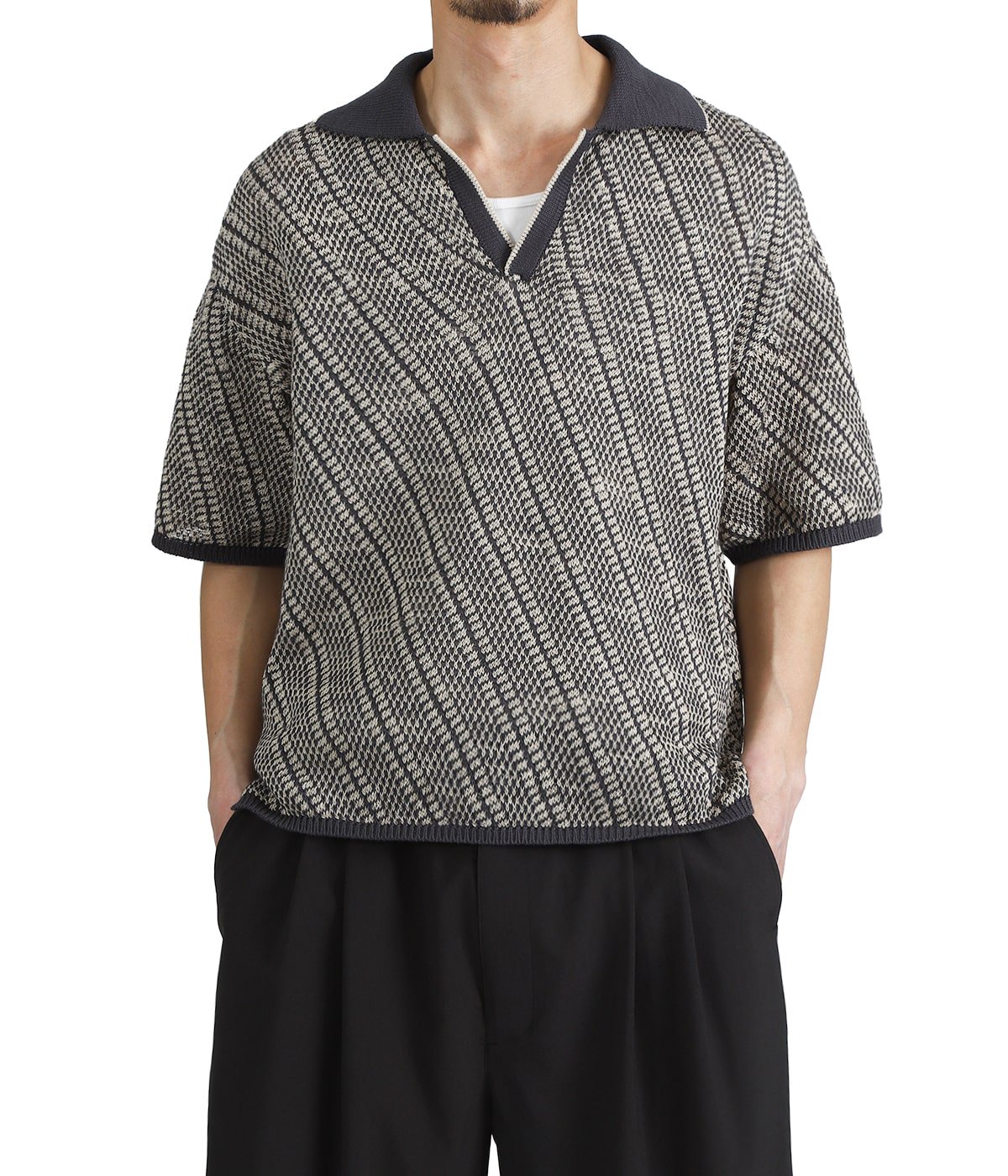 Diagonal Knit Skipper Shirt | YOKE(ヨーク) / トップス 半袖シャツ