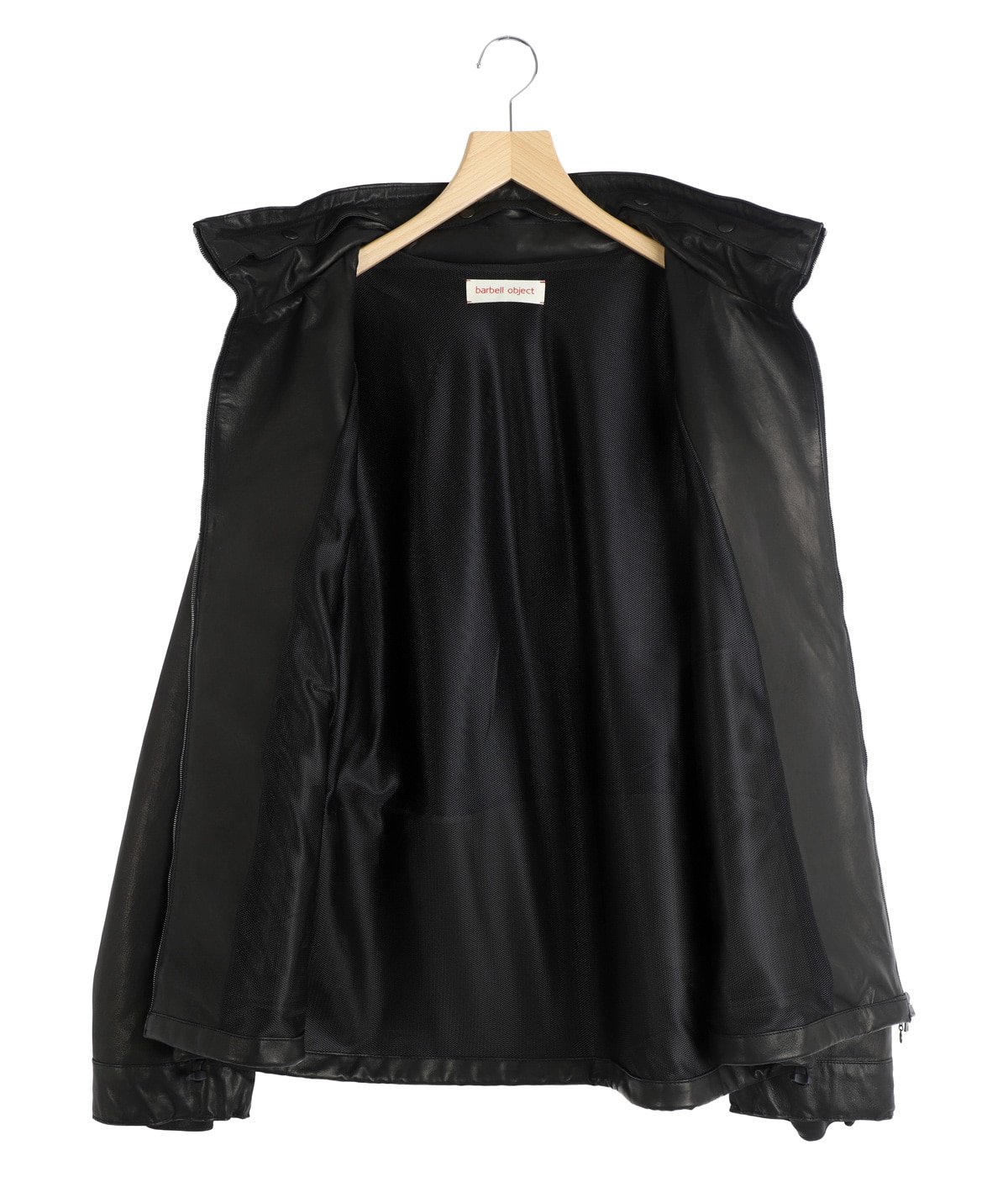 barbell object 黒 ml parkaレザージャケット ML PARKA BLACK | FUDGE UP NOTHING