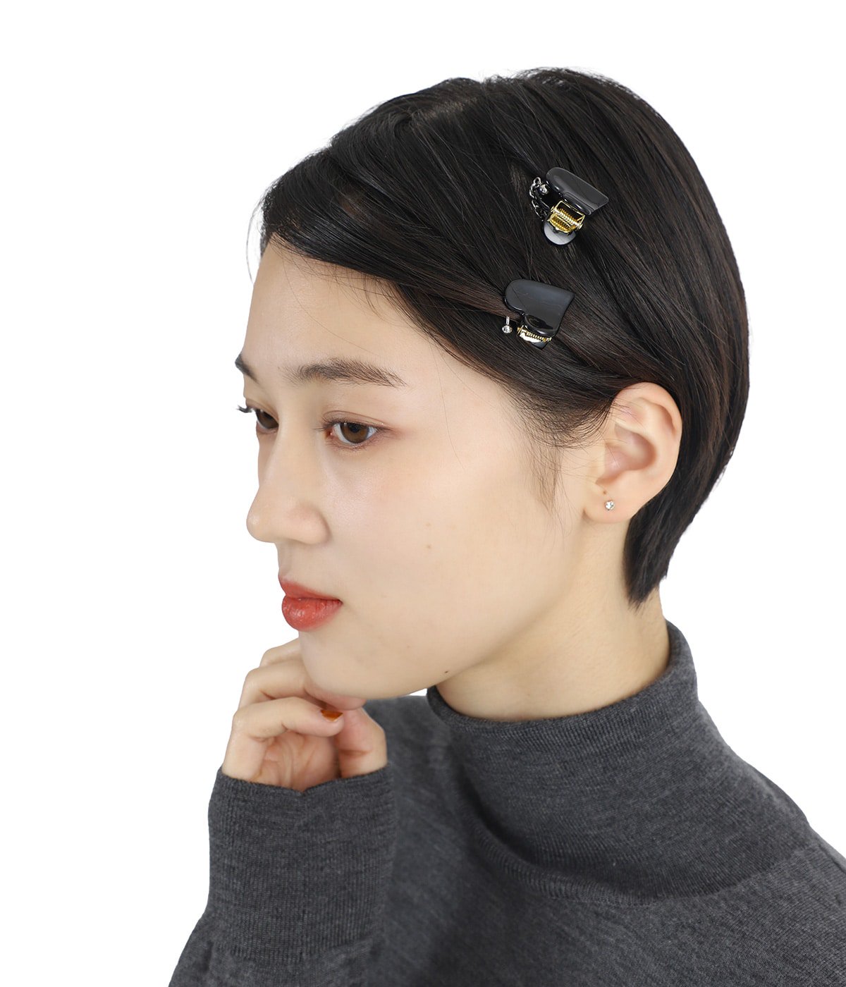 レディース】Piercing Heart Hair Clips-2 Piece Set | heyep(ヘイップ