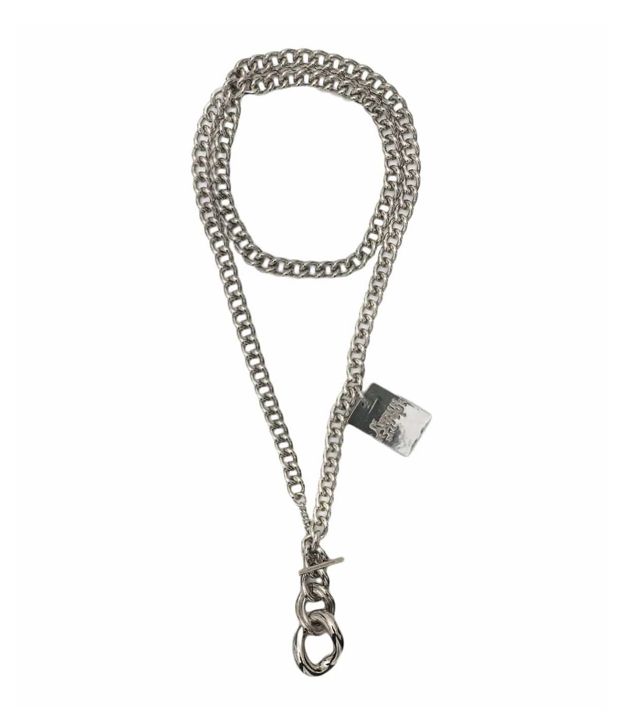 gradation curb chain necklace 1./w charm