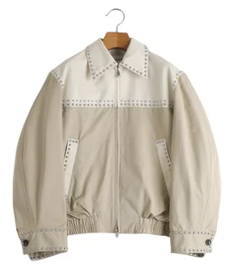 W COLOR STUDDED DRIZZLER JACKET ベージュ CLANE - スタッズ ドリズラージャケット - W COLOR STUDDED DRIZZLER