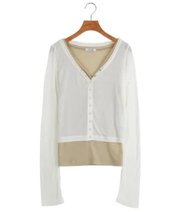 【レディース】CURVED NECK LAYERED SET TOPS